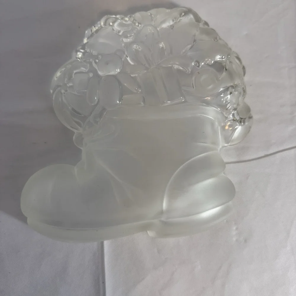 Mikasa Santa's Boot Goodies‎ Bon Bon Candy Server Dish Frosted Glass Crystal